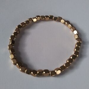 Copper Stretchy Cube Beaded Bracelet.
